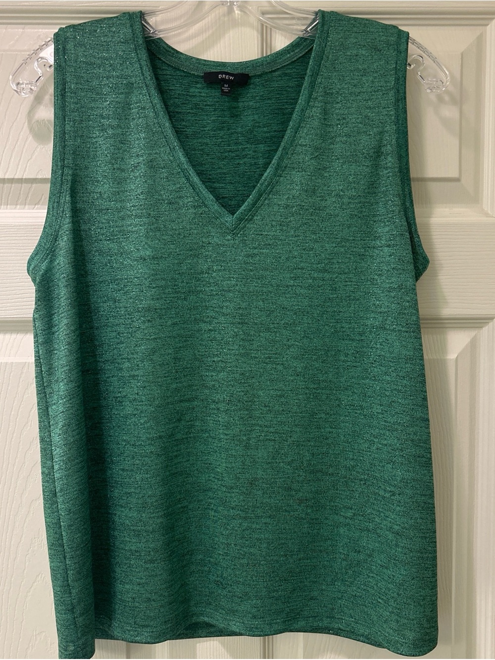 DREW Emerald Green V-Neck Sleeveless Tank